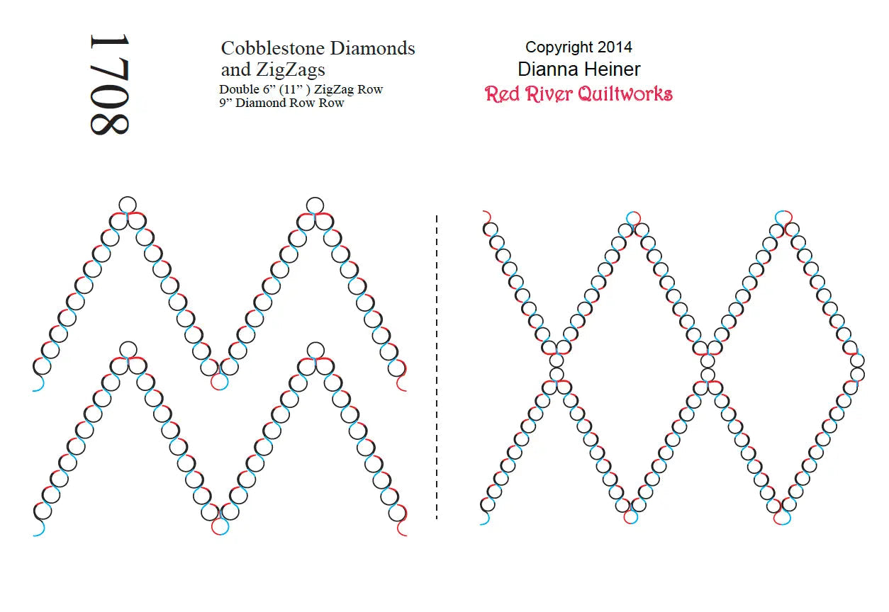 1708 Cobblestone Diamonds Combo Pantograph - Linda's Electric Quilters