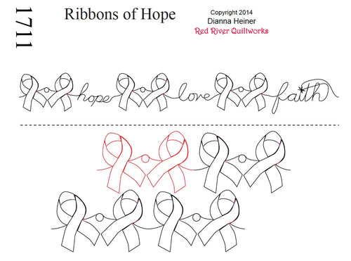 1711 Ribbons Of Hope Combo Pantograph - Linda's Electric Quilters