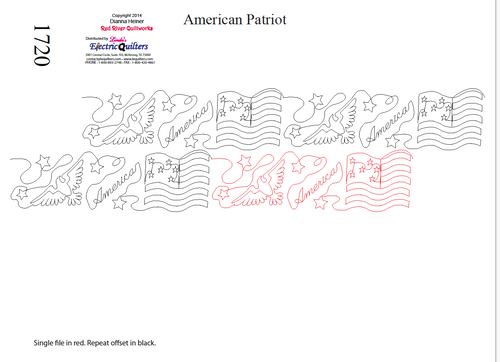 1720 American Patriot Pantograph - Linda's Electric Quilters