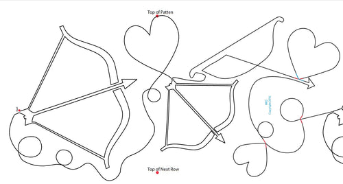 1724 Cupid's Arrow Pantograph - Linda's Electric Quilters
