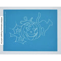 40066 Halloween Pumpkin with Cat 6 3/4" by 9" Stencil - Linda's Electric Quilters