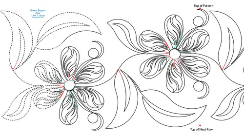 243 Leafy Flower Pantograph by Linda V. Taylor - Linda's Electric Quilters
