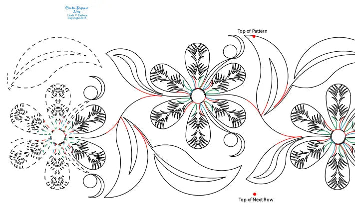 276 Fern Flower Pantograph by Linda V. Taylor - Linda's Electric Quilters