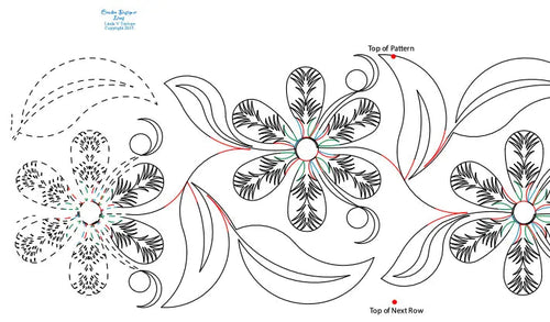 276 Fern Flower Pantograph by Linda V. Taylor - Linda's Electric Quilters