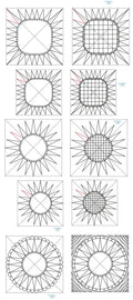 282 Heart and Pineapple Blocks B Pantograph by Linda V. Taylor - Linda's Electric Quilters
