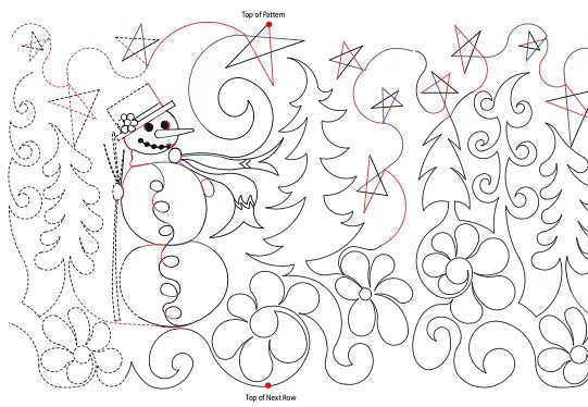 283 Snowmen #2 Pantograph by Linda V. Taylor - Linda's Electric Quilters