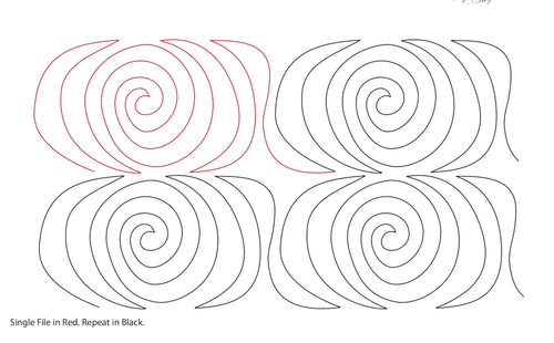 066 Swirls Pantograph by Linda V. Taylor - Linda's Electric Quilters