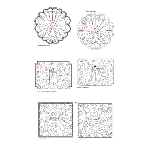 271 Holiday Placemats B Pantograph by Linda V. Taylor - Linda's Electric Quilters