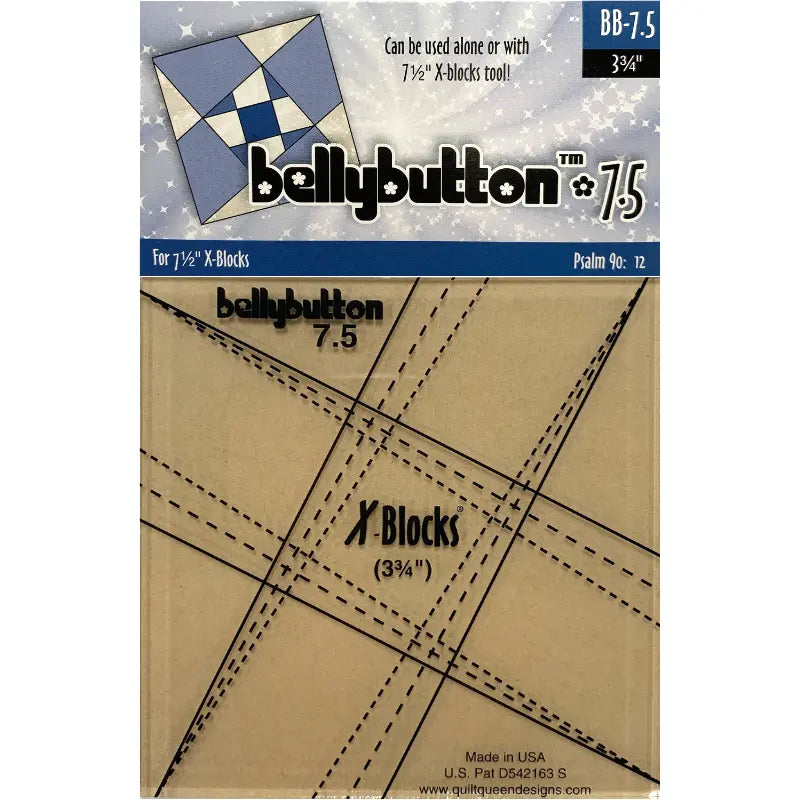X-Block Bellybutton 7.5 Template - Linda's Electric Quilters