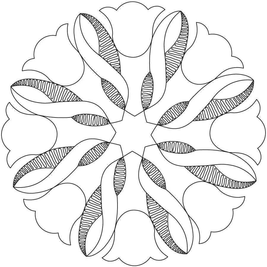 Circle of Friends Stipple Fill Block - Linda's Electric Quilters